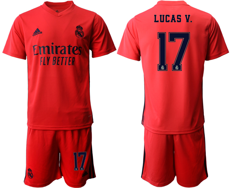Men 2020-2021 club Real Madrid away #17 red Soccer Jerseys->->Soccer Club Jersey
